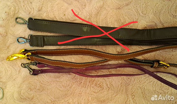 Ремни для сумок новые кожаные