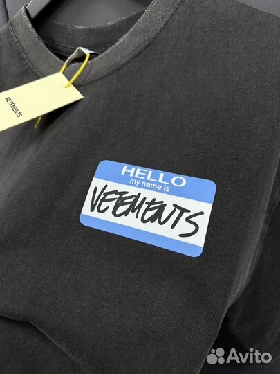 Футболка Vetements oversize hello my name