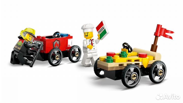 Lego City Pizza vs. Fire Truck 60458