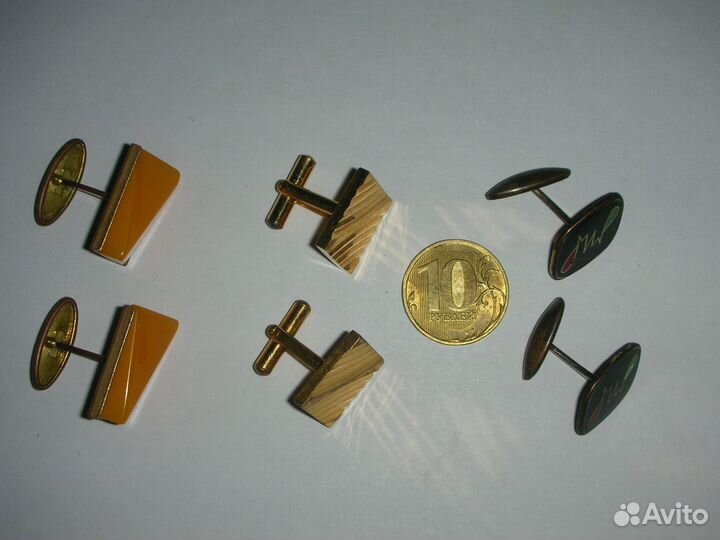 Запонки, 3 пары, винтаж, СССР