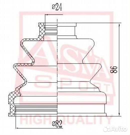 Asva asbt-2042 Пыльник шруса внешний (комплект без