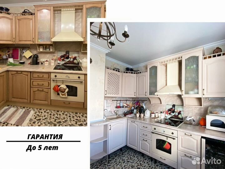 Покраска Реставрация мебели фасадов кухни шкафы