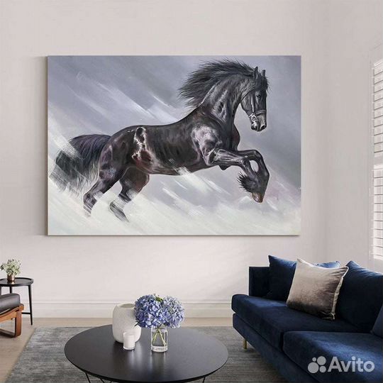 Интерьерная картина маслом лошадь