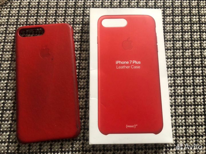 Бампер чехол кожаный iPhone 7, 8 plus оригинал