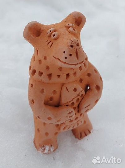 Глиняная свистулька Медведь