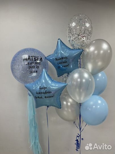 Воздушные шары на выписку из роддома / доставка
