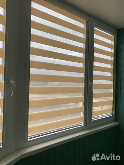 Рулонные шторы День-ночь персик