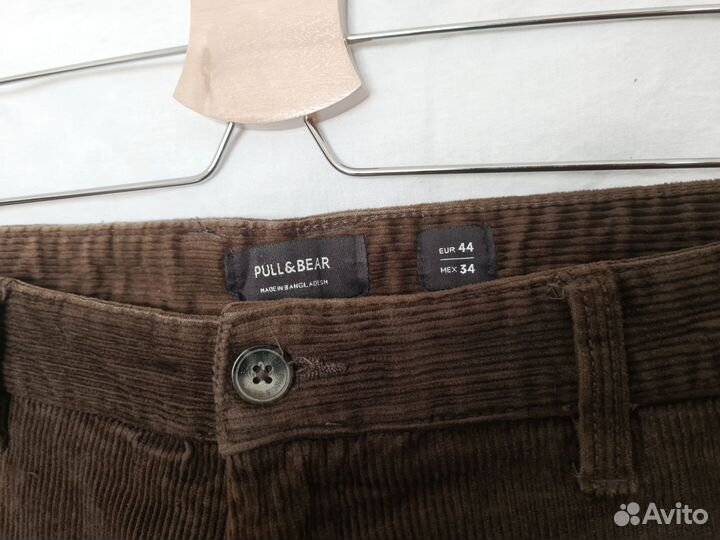 Коричневые вельветовые брюки Pull&Bear XL/50-52