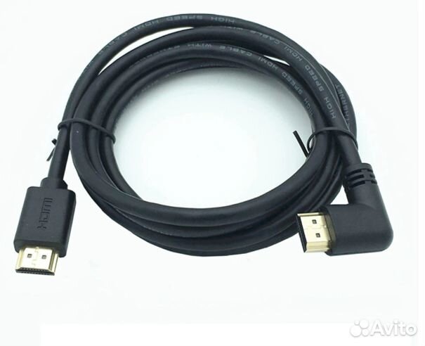 Кабель hdmi m-m правый угловой-прямой full HD,1м
