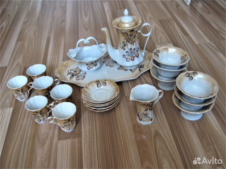 Кофейный набор с подносом, завода Коростень