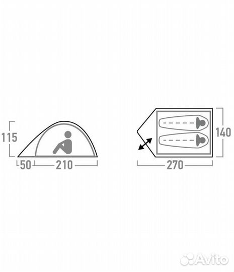 Палатка 2 х местная Outventure Dome 2