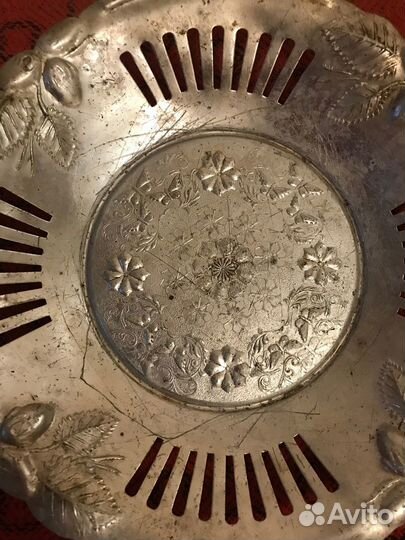 Тарелка металлическая декоративная СССР
