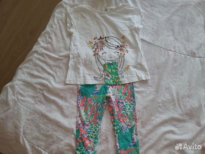 Костюм лосины и футболка на 9-12 месяцев