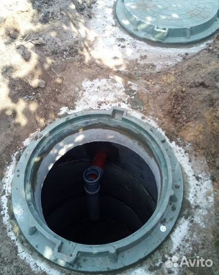 Канализация под ключ.Водопровод.Септик из жб колец