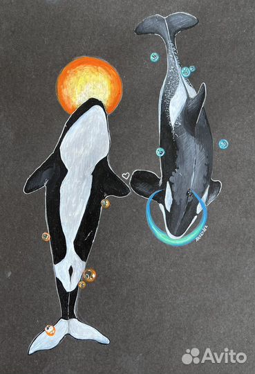 Арты акрил, мел