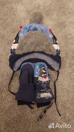 Шапка зимняя и варежки