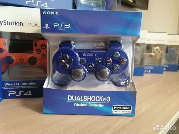 Джойстик на PS3 Синий