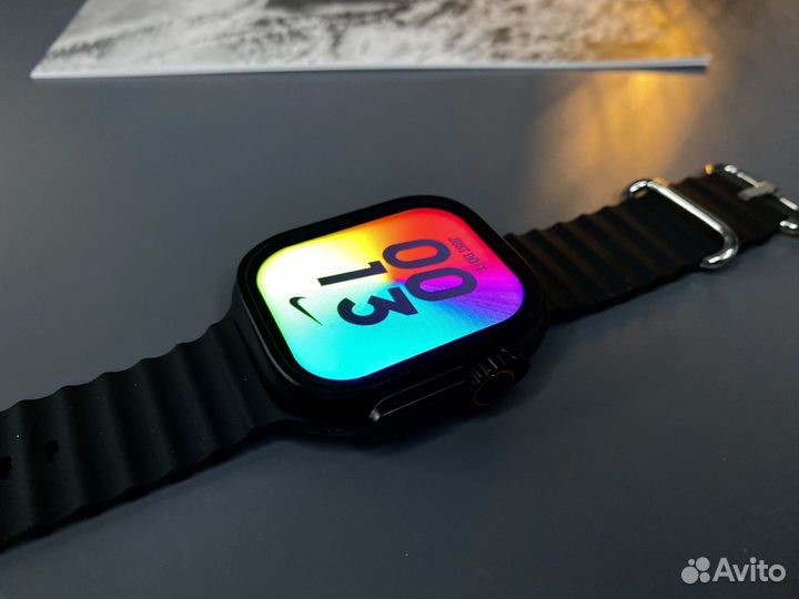 Apple watch Ultra c яблоком при включении