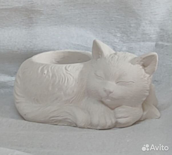 Подсвечник гипс кошка, кашпо,ваза, опт