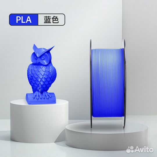 PLA светящийся пластик Wan plast синий 1.75 мм 1