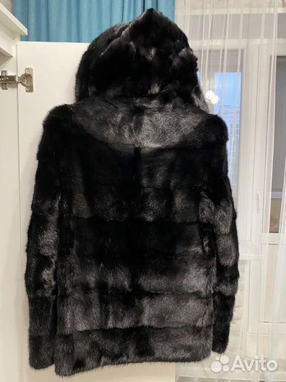 Шуба норковая с капюшоном