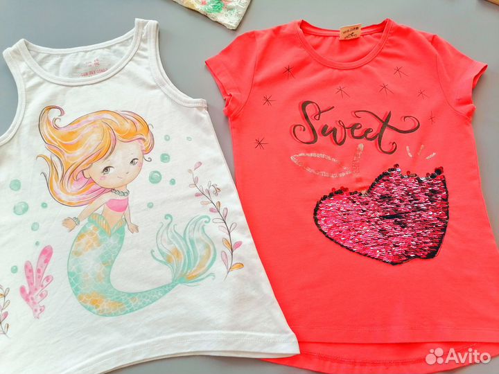 Летние вещи для девочки пакетом 110-116