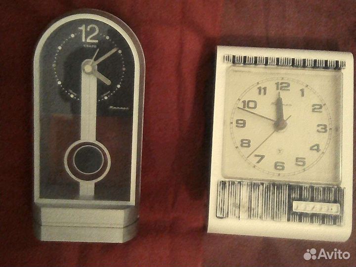 Настольные часы Янтарь Кварц СССР 90г 2 вида
