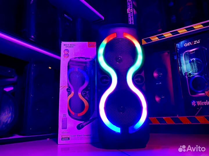 Колонка ZQS 300вт с RGB подсветкой + микрофон