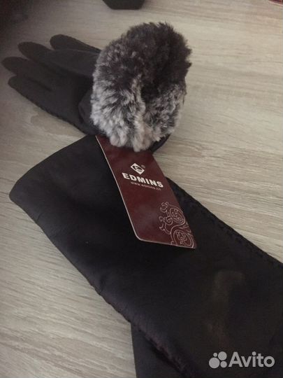 Перчатки зимние кожаные