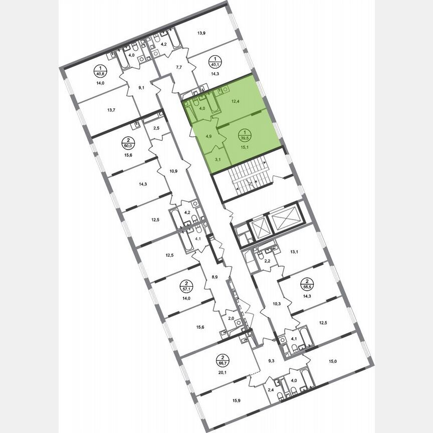 1-к. квартира, 39,5 м², 10/17 эт.