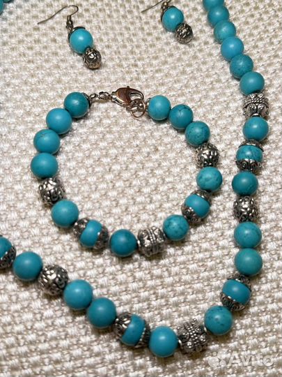 Комплект бусы, браслет, серьги