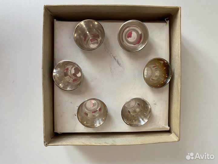 Набор. Стопки. Мельхиор. Посеребрение