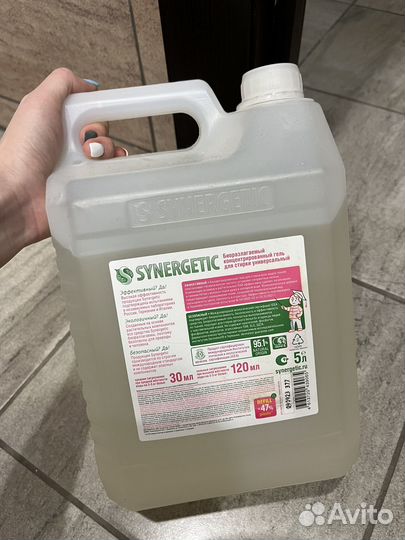 Гель для стирки synergetic 5л