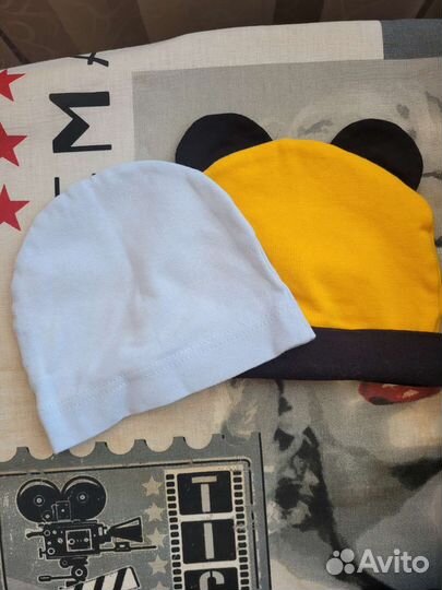 Детские шапочки трикотажные для малыша 3-6 мес