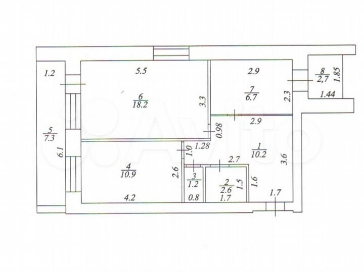 2-к. квартира, 49,8 м², 4/5 эт.
