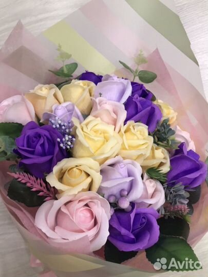 Букет из мыльных роз