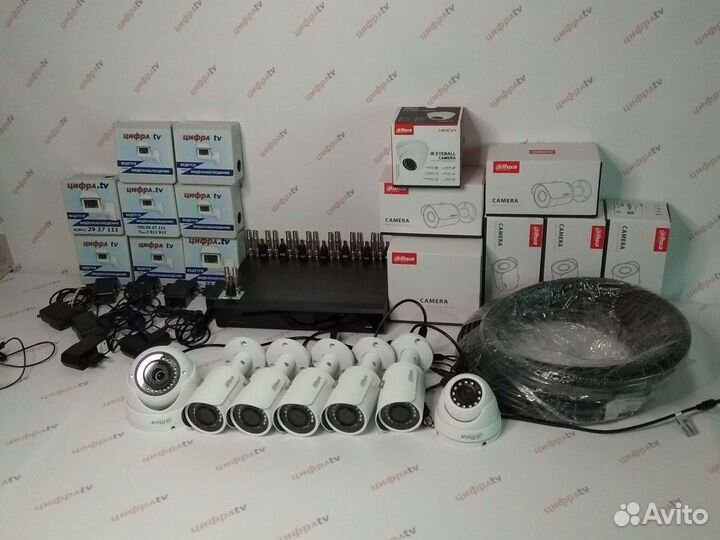 Видеонаблюдение комплект 7 камер с расходниками