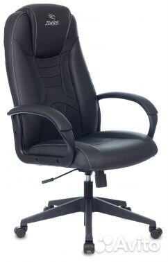 Кресло игровое Zombie 8 белый/черный эко.кожа