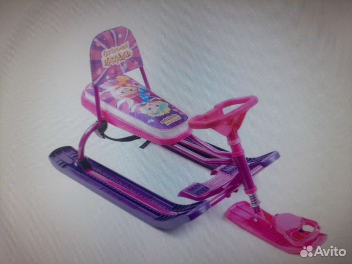 Детский снегокат со спинкой