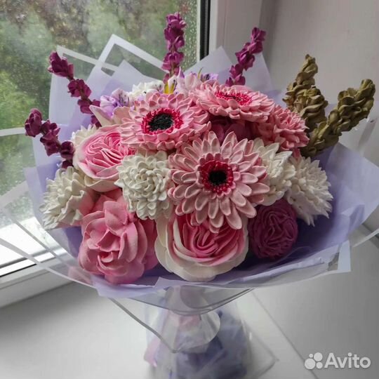 Съедобный букет. Букет из зефира