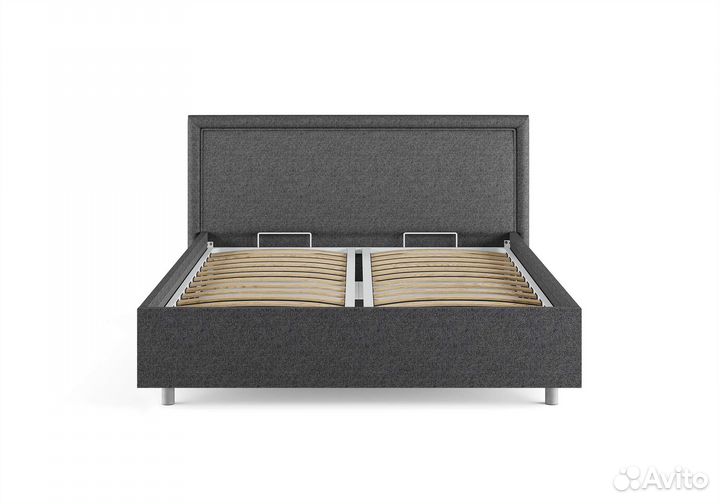 Кровать двуспальная с мягким изголовьем