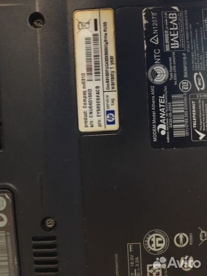 Ноутбук HP Compaq NX6310