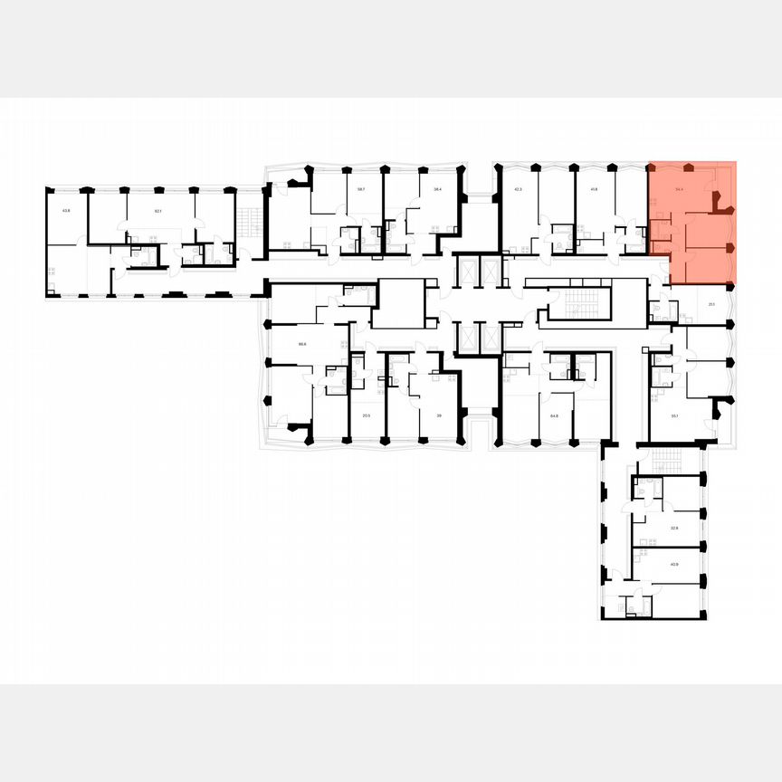 2-к. квартира, 54,4 м², 2/31 эт.