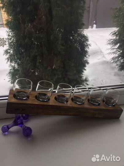 Шотница, подставка для рюмок из дерева
