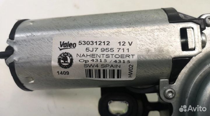 Моторчик заднего дворника, 53031212 Skoda Roomster (5J) При звонке назовите, пожалуйста, этот артику