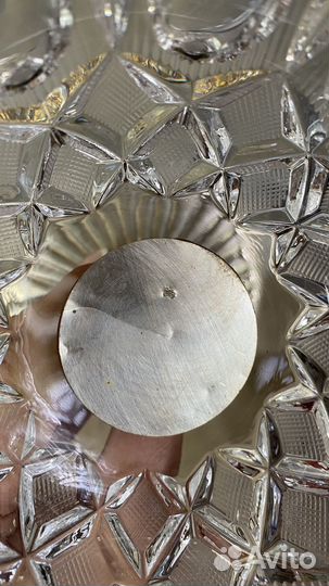 Конфетница хрустальная с серебром Флоренция винтаж