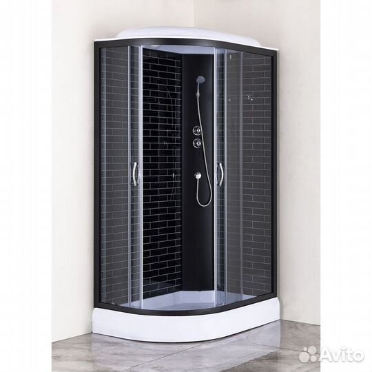 Loranto sunway 1200х800х2150 правосторонняя черная