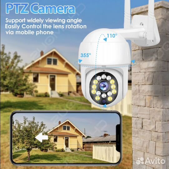 IP камера видеонаблюдения 5MP Wi-Fi PTZ + LAN