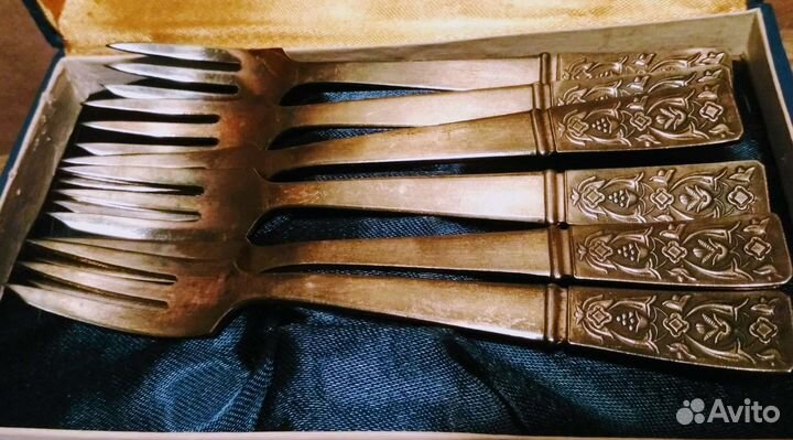 Новые десертные вилки, мельхиор, СССР