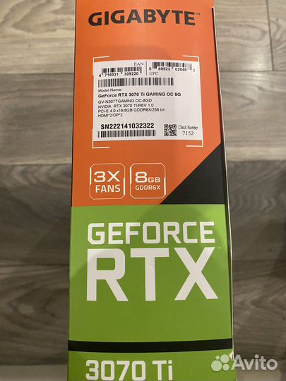 Видеокарта Gigabyte RTX 3070 Ti Gaming OC